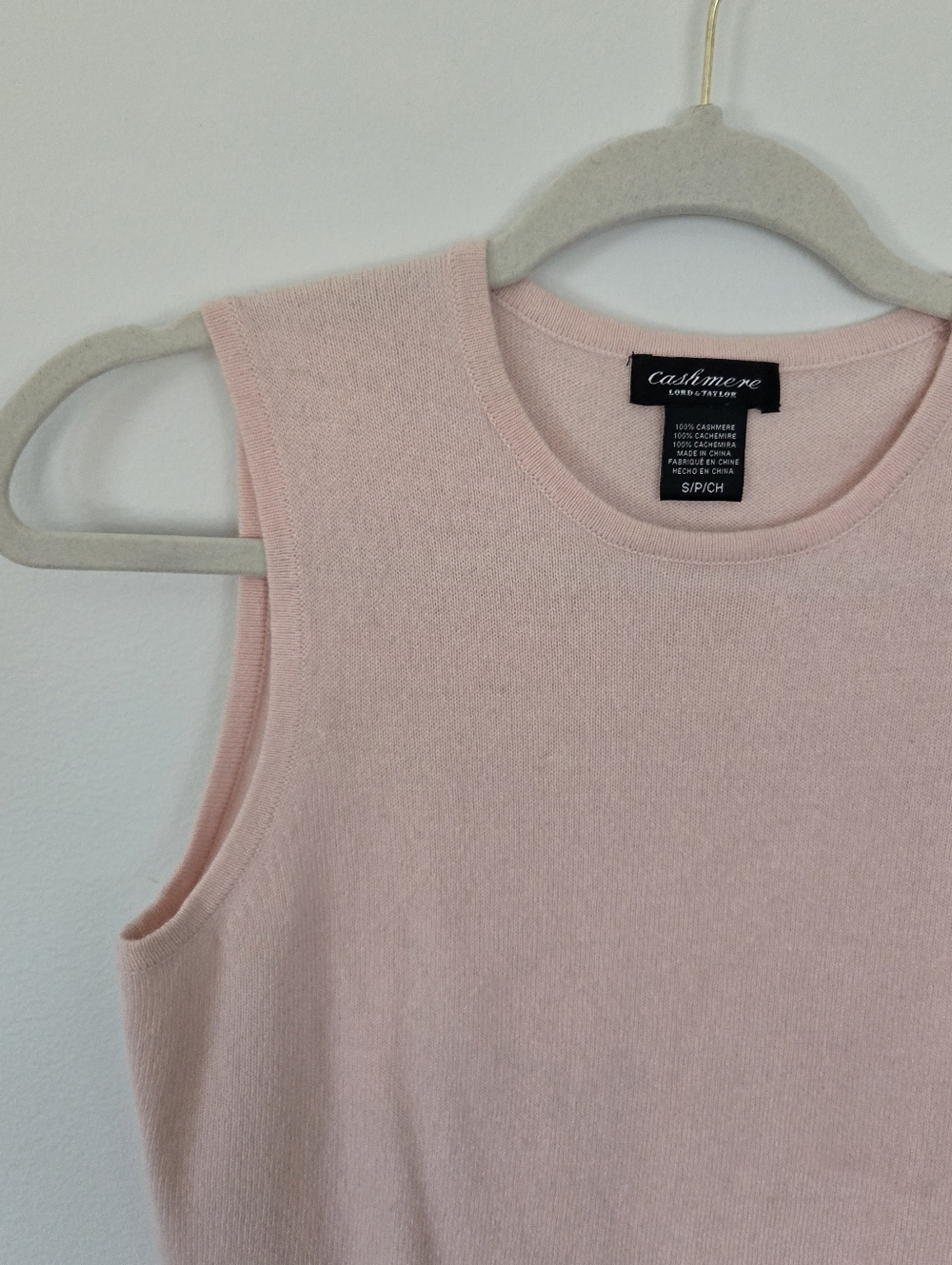 Lord & Taylor 100% Cashmere Tank Top — Pink — Size Small - Picture 3 of 6